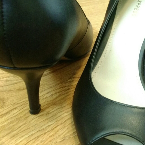 Express Black Peep Toe Heels - Picture 6 of 6
